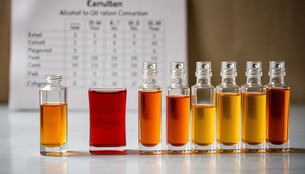 alcohol to oil ratios