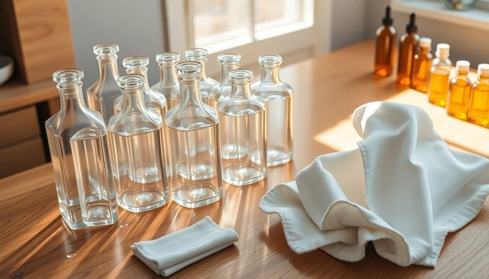 bottle cleaning workspace setup