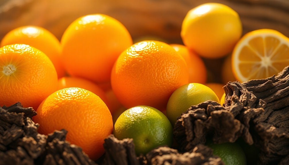 citrus enhances woody aromas