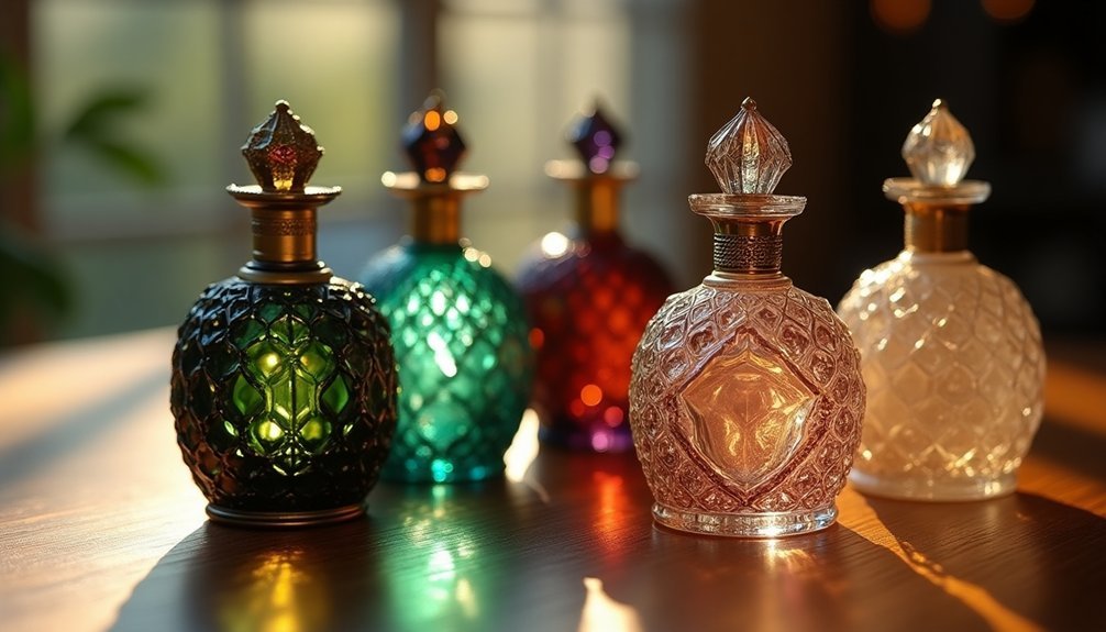 elegant crystal brass bottles