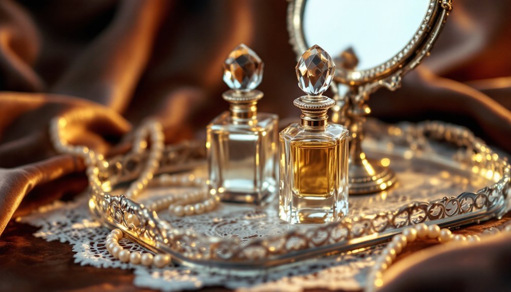 glamorous vintage perfume displays