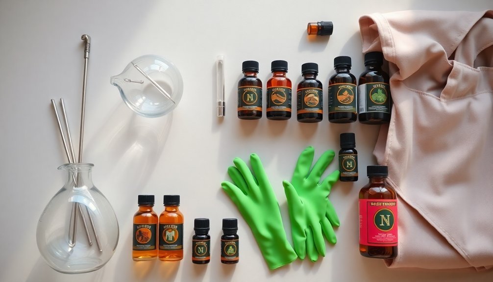 mixing tools and protective gear