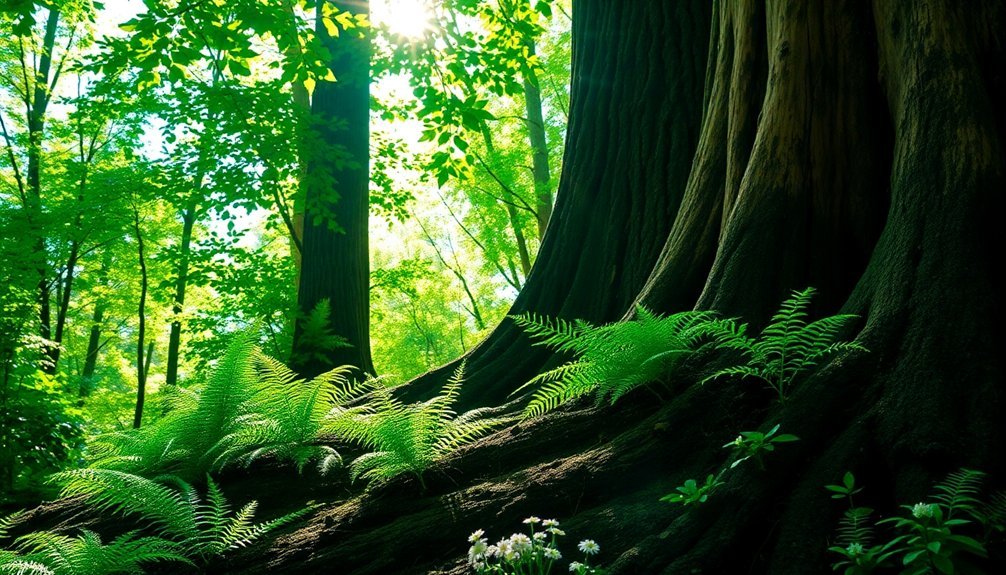 natural wood with greenery