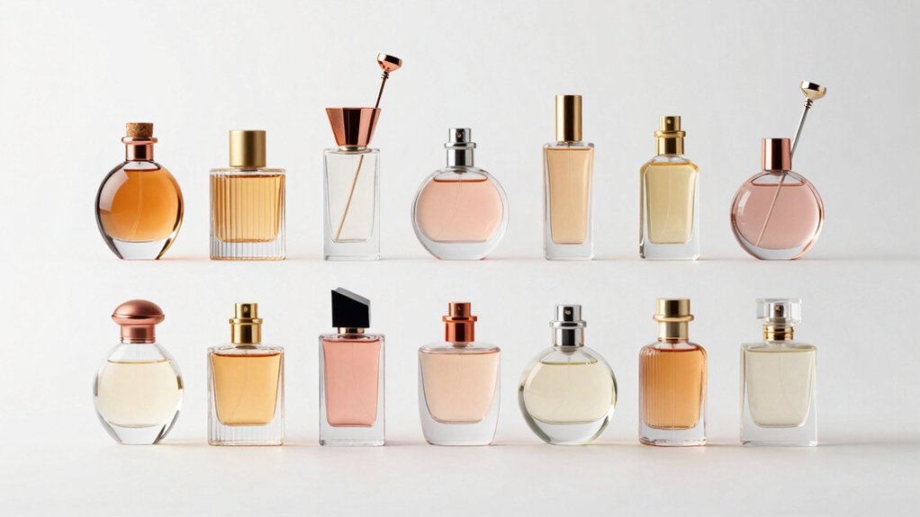 perfume bottles with funnels